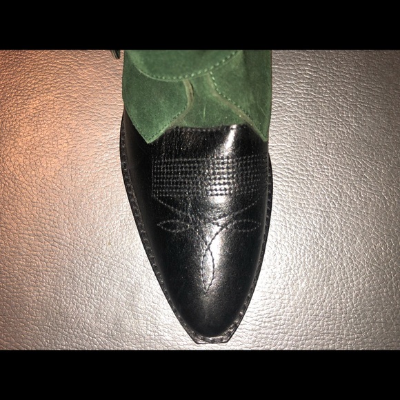 Toga Pulla Green Calf Half Leather Half Suede Boot - Picture 5 of 6